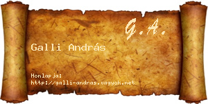 Galli András névjegykártya